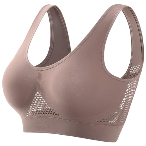 BH Damen, Sport BH Damen Weich Bequem Bras Leichte Atmungsaktive Unterwäsche Ohne Bügel BH Passform Stretch Bügelloser Haut Freundlich Bralette Spitzen Nahtlos Bustier