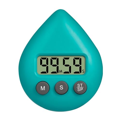 Digitaler Timer – Saugnapf-Timer mit LCD-Display, wasserdichter Dusch-Timer, tragbares Timing-Werkzeug mit Saugnapf, Anti-Dusche, kleine Timer, digital für Schule, Lernen, Küche, Kochen, Arbeiten,