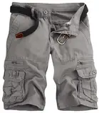 Cargo Shorts Herren Leicht Bermuda Sommer mit Taschen Große Größen Outdoor Arbeitshose Kurz Wanderhose Stretch Camouflage Kurzhose