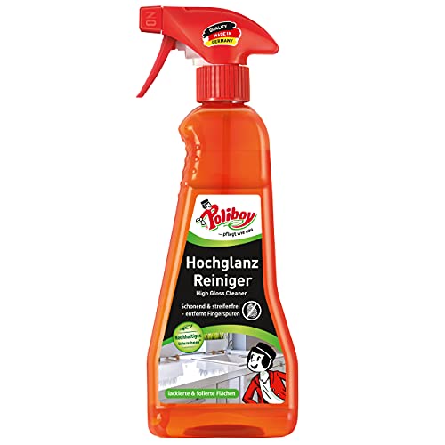 Poliboy - Hochglanz Möbel Reiniger - speziell für Hochglanzflächen - entfernt Fingerspuren schnell und streifenfrei - Einzeln - 375 ml - Made in Germany