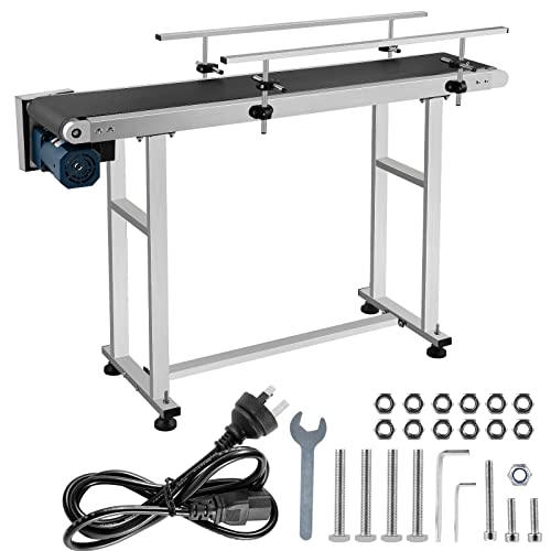 VEVOR Elektrische Transportmaschine, Elektronisches Transportband aus PVC, 500 x 200 x 750 mm, Transporter mit Doppelgeländer