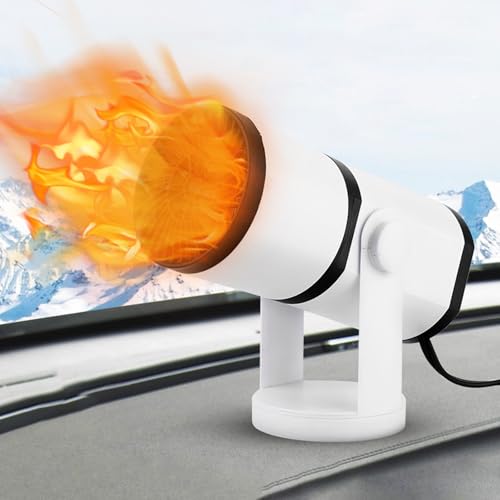 DAZZTIME Auto Heizlüfter 12v,150w Auto Heizung Entfroster,Tragbare Auto Heizung,2 In 1 Heizung Kühlung,Defroster 360°Drehbarer,für Auto Windschutzscheibe Schneller Heizlüfter Defroster