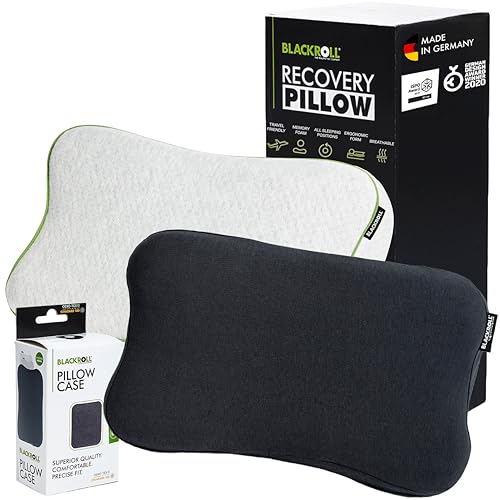 BLACKROLL® Recovery Pillow Set Jersey, orthopädisches HWS Nackenkissen aus Memory-Foam - Made in Germany