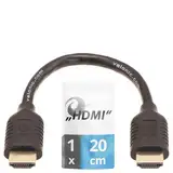 valonic HDMI Kabel kurz, 20cm - 4k, ARC, UHD, Full HD, Ethernet - schwarz - 0,2m TV Kabel, Monitorkabel, kurzes HDMI Kabel für PS5, PC, Switch