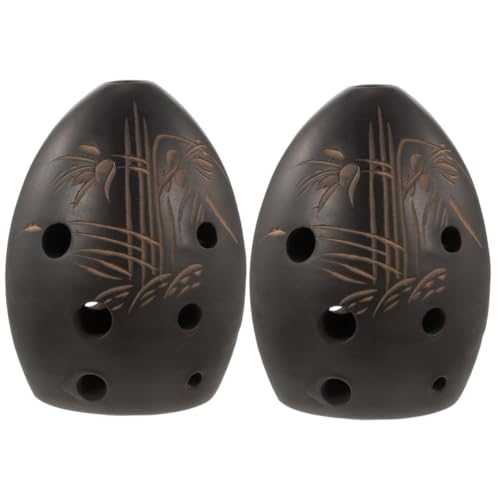 Abaodam 2 Stück Black Pottery Xun Ocarina Kinderinstrumente Kinder Ocarina 8 Loch Kinder Ocarina Adukt Spielzeug Tragbare Okarina 8 Loch Okarina Anfänger Okarina Kidcraft Spielset