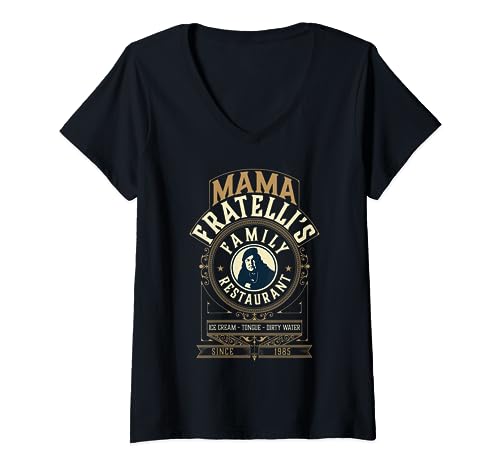 Mama Fratelli's Familienrestaurant T-Shirt mit V-Ausschnitt