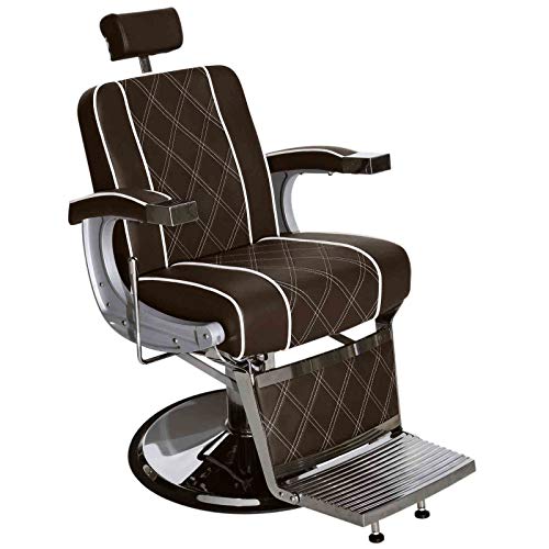 Barberpub hydraulischer Friseurstuhl 3810BR, Friseursessel mit Retro/Vintage Stil, Bedienungsstuhl, Friseureinrichtung Friseur Salon SPA, 140° Kippbar, Kunstleder