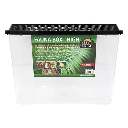 Fauna Box High (High, Extra-Large) - Transportbox/Quarantäneterrarium für z.B. Reptilien, Amphibien, Kaninchen, Mäuse, Vögel - Allzweckbehälter