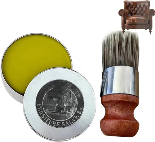 Wise Owl Möbel Salve für Leder, Ledermöbelsalbe und Bürste, Reparieren und schützen Sie Ihre Ledermöbel, Auto Leder Polierset, Reinigungsmittel-Set für Zuhause