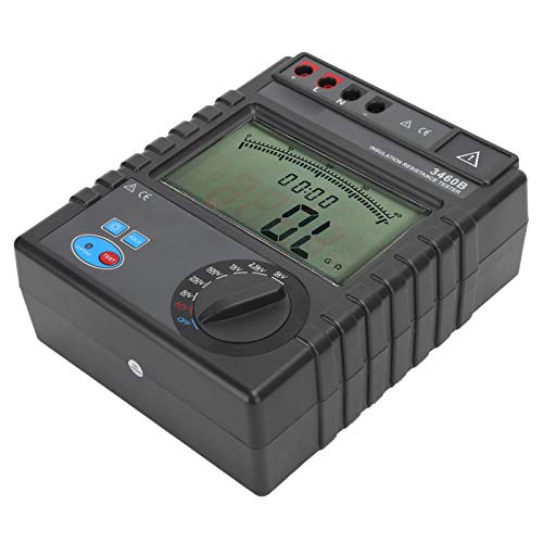 1MΩ ~ 400GΩ Isolationswiderstandstester, 50V - 5000V Digitales Megaohmmeter, Protable Meter, mit Großem LCD Display zur Messung des Isolationswiderstands von Elektromotoren,