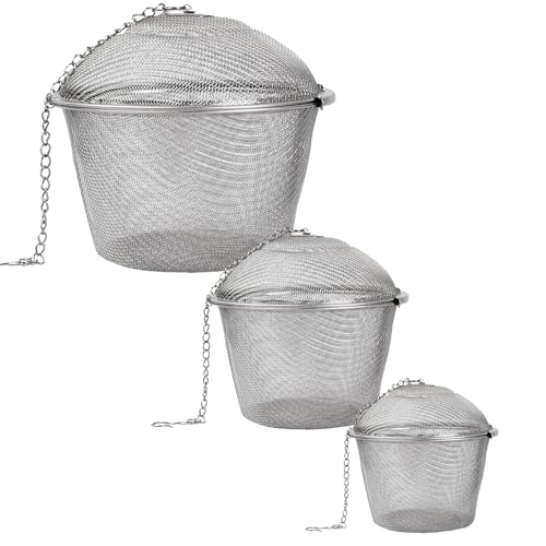 3 Stück Ultraschall-Reinigungskörbe, Ultraschall-Teilereiniger, Ultraschall-Reinigungslösung Mesh-Teekugelsiebe, Mesh Tee-Ei für Teile Halten Reinigung Ball Ultraschallteile Reiniger