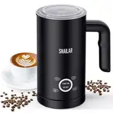 Snailar 4-IN-1 Edelstahl Milchaufschäumer, 10oz/300ml Milchschäumer für Perfekte Lattes, Cappuccinos, Macchiato & Heiße Schokolade, Schnell & Einfach zu Reinigen, mit Dichtem Samtigem Schaum