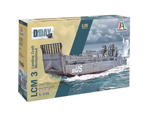 Italeri 6755 1:35 LCM 3 (Landing Craft mechanized) - Modellbau, Bausatz, Standmodellbau, Basteln, Hobby, Kleben, Plastikbausatz,Militär Bausatz