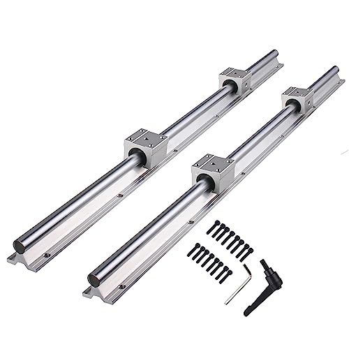 CNCYEAH 2 stücke Linear Schiene SBR16-1500mm 16 MM Linearlager Schiene Gleitführung Welle + 4 Stücke SBR16UU Schiebeblock für 3D Drucker und CNC Machin
