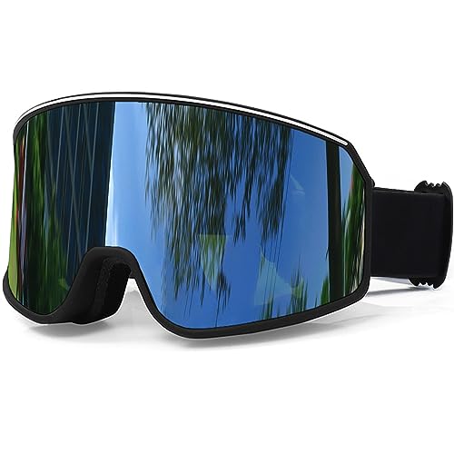 SPOSUNE Skibrille mit Doppelgläser, beschlagfrei, UV-Schutz, Schneebrille für Herren, Damen, Jugendliche, Skifahren, Schneemobil