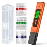 PH Messgerät Digital PH-Genauigkeit Wasserqualität Tester 0,01 Auflösung 0-14 Messbereich Mit Auto-Kalibrierung Digital Wert Tester für Überprüfung Trinkwasser Aquarium Pools Schwimmbad Labor Orange