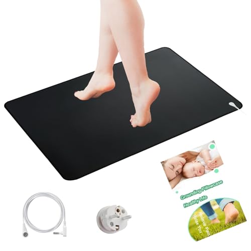 Erdungsmatte mit EU Erdungskabel, 30 x 100cm Grounding Mat for Earthing Grounding Pad für Besseren Schlaf Erdungsmatten-Set für Yoga