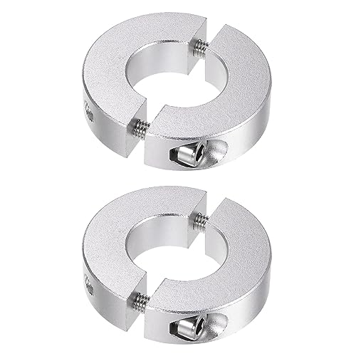 QUARKZMAN 2Stk Doppel Spaltwelle Kragen für 22mm Welle Set Schraube Klemmkragen 45mm AD 12mm Breite für Stopfen Positionshalter Zahnräder Maschine Hilfsmittel Industrie Eloxierung