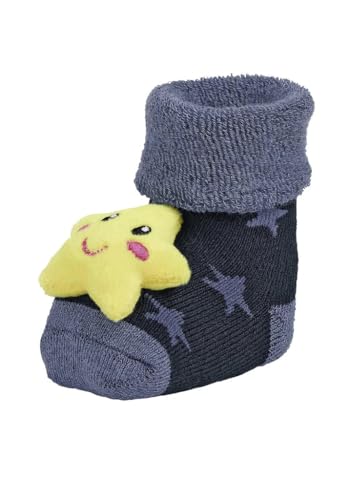 Sterntaler Baby-Jungen Rasselsöckchen Stern Socken, Tintenblau Mel, 15/16