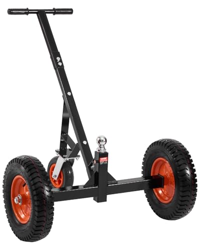 VEVOR Rangierhilfe Anhänger, Anhängerwagen, 544 kg Stützlastkapazität, 460 & 560mm einstellbare Höhe, 50,8 mm Kugel, 386 mm Luftreifen, Karbonstahl, zum Bewegen von Wohnmobilanhängern