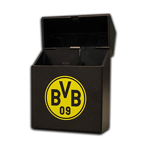 Borussia Dortmund Zigarettenbox schwarz mit Emblem, Zigarettenetui, Etui BVB 09