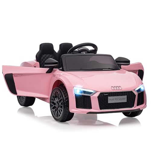 Elektroauto für Kinder, Audi R8 Spyder Lizenziertes Elektroauto für Kinder Von 2–6 Jahren Mit Kindersicherung, Scherentür, Federung, 3 Geschwindigkeiten, Led-Leuchten, Hupe