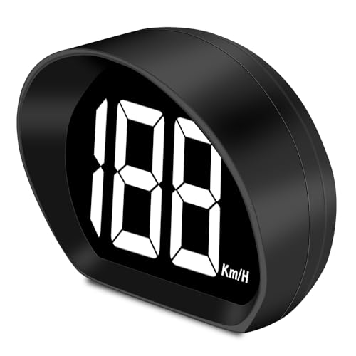 WODHMIEY Digital Speedometer,GPS tacho HUD Digital Car Speedometer LED Große Schriftanzeige USB-betrieben GPS Beidou Dual-Mode-Chip für alle Fahrzeuge Anschluss (Weiß, KM/H)