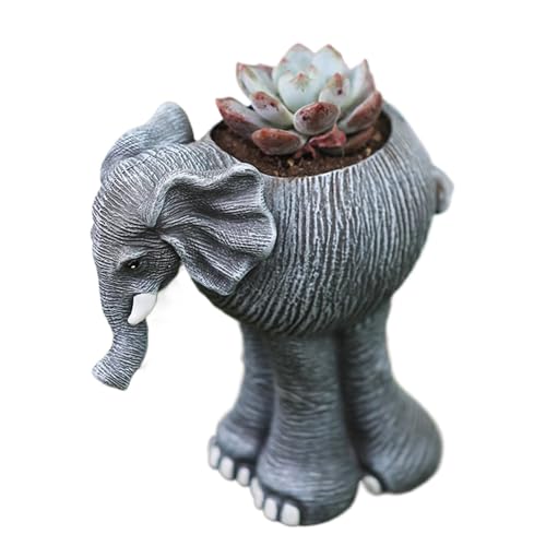 Elefant Sukkulenten Pflanzer - Blumentopf Tier, Harz -Rasenschmuck Figur | Tragbarer Outdoor -Elefanten Pflanzer, Elefant -Sukkulentenproduzent In Innenräumen, Kompatible Große Elefantenpflanzentöpfe