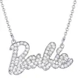 BJPERFMS Barbi Kette, Barbi Anhänger Halskette, Barbi Necklace, Barbi Halsschmuck, Barbi Kinderschmuck, Silber Personalisierte Kette, Kreativ Geschenk für Damen Mädchen