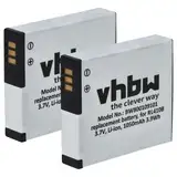 vhbw 2X Akku kompatibel mit Maginon Action Cam AC-800W Videokamera Camcorder (1000 mAh, 3,7 V, Li-Ion)