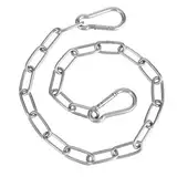 Amabro Stahlkette Kette,51cm Edelstahl Ketten,Edelstahlkette Stahlkette Torkettenschloss Kettenglied Torriegel Gliederkette mit Federverschlüssen für Außenzäune Spiralketten Außenhoftüren Pferdeställe