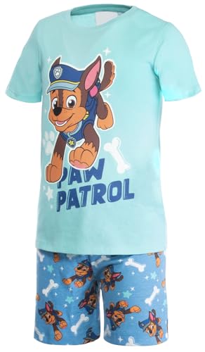 Brandsseller Jungen Schlafanzug Pyjama Freizeitanzug Set mit Motiven im Stil von Paw Patrol - Shirt und Short 98/104