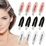 Jaimela 12 Stück Nahtlose Haarklammern, Haar Spangen, Hair Clip, Haarschmuck, Haar Pin Curl Clips kein Verbiegen, für Haarstyling, Make Up(3 Farben)