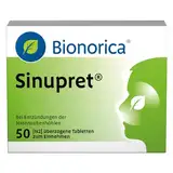 Sinupret überzogene Tabletten – Stark bei Nasennebenhöhlenentzündung mit Schnupfen. Löst den Schleim, öffnet die Nase und befreit den Kopf, für Kinder ab 6 Jahren und Erwachsene, 50 St