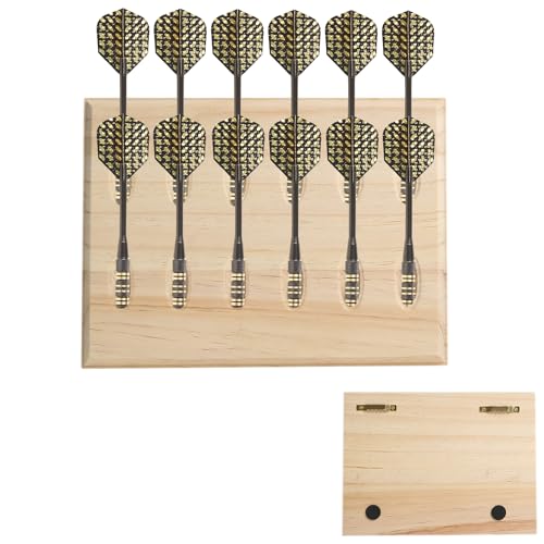 TAZZOR Dart Halter aus Holz für 12 Darts, Dart Halterung Für Pfeile, Wandbehang Dartpfeile Ständer, Dartpfeil Halter, Dart Aufbewahrung für Jede Art von Darts - für Steeldarts und Softdarts (1pc)