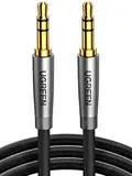 UGREEN 3,5mm Klinke auf Klinke Aux Kabel Stereo Audio Klinkenkabel für Autoradio, Kopfhörer, Galaxy A/M Serien, Redme Note Serie, PC, Tablets, Lautsprecher, MP3/ MP4 Player usw. (1m)