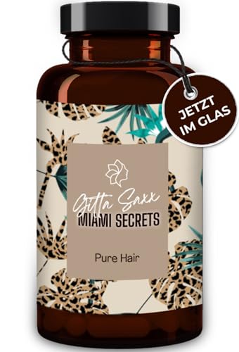 Gitta Saxx Miami Secrets Pure Hair - Haar Vitamine - Hochdosiert mit Eisen, Zink, Selen, Kupfer, Folsäure - Hirseextrakt, Grünteeextrakt, Brennesselextrakt, Ackerschachtelhalmextrakt - 60 Kapseln