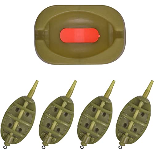 5 Stück Angeln Inline Feeder, braun Inline Method Feeder Angeln Quick Release Method Feeder Mould Method Feeder und Moulds für das Karpfenangeln 15g 20g 25g 35g