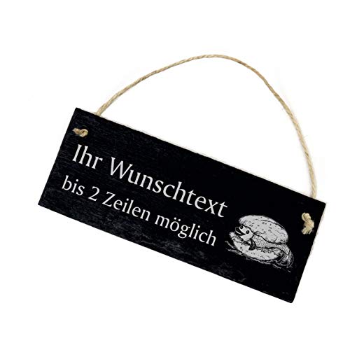 Schild Schiefertafel Gravur - Ihr Wunschtext - Fischbrötchen Dekoschild 22x8cm