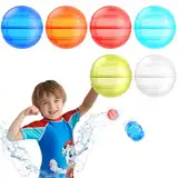 6 Stück Wiederverwendbare Wasserballons, Eine Sekunde Schnellfüller Wasserbomben Bomben Set, Wasserspielzeug Pool Spielzeug Strandspielzeug für Sommer