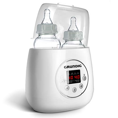 Grundig Flaschenwärmer Baby Fläschchenwärmer 3in1 - Anti Bauchweh Automatik für 2 Flaschen I Babykostwärmer mit Reise Sterilisator für Babyflaschen Gläschenwärmer Warmhalter baby bottle warmer