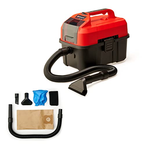 Einhell Akku-Nass-Trockensauger TE-VC 18/10 Li-Solo Power X-Change (10 Liter Tank, inkl. 2 m-Schlauch, Fugen-/Bürstendüse + Polster-/Universaldüse, ohne Akku und Ladegerät), Rot