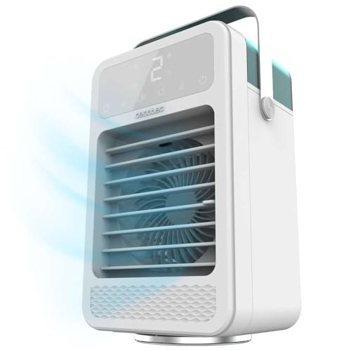 Cecotec - Tischklimageräte EnergySilence 600 DeskChill Rotate, 8W, Ablagerung 600 ml, Berührungssteuerung, Schwingung, 4 Geschwindigkeiten, LED -Licht mit 7 Farben und 6H -Timer