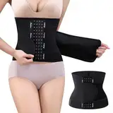 Runmeihe Waist Trainer Damen, Verstellbarer Taillen und Rücken Taillentrainer, Bauchkontrolle Bauchweggürtel Taillenformer (Black, M)