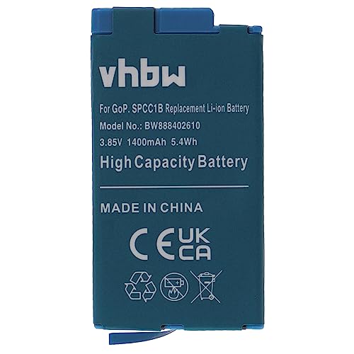 vhbw Akku kompatibel mit GoPro Max, Max 360°, Max ACBAT-001 Videokamera Camcorder (1400mAh, 3,85V, Li-Ion)