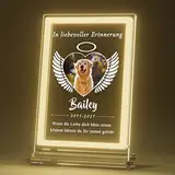 Bemaystar Personalisiert Gedenktafel für Haustiere Gedenkstein für Hunde mit Bild Gedenkstätten Hunde-Bilderrahmen für Katze und andere Haustiere Tiere Haustier-Hund-Gedenk Geschenke Foto Nachtlampe