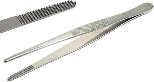 "SLITETECH® Anatomische Pinzette 15 cm Gerade - Edelstahl Profi-Qualität für Dental, Zahnarzt, Naht- und Chirurgische Eingriffe"(Dressing Tweezer)