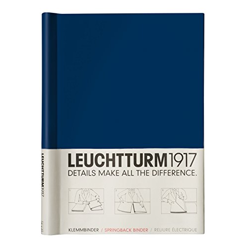 LEUCHTTURM1917 337226 Klemmbinder (Peka, für 150 Blatt, weitere Farben auswählbar) dunkelblau, A4