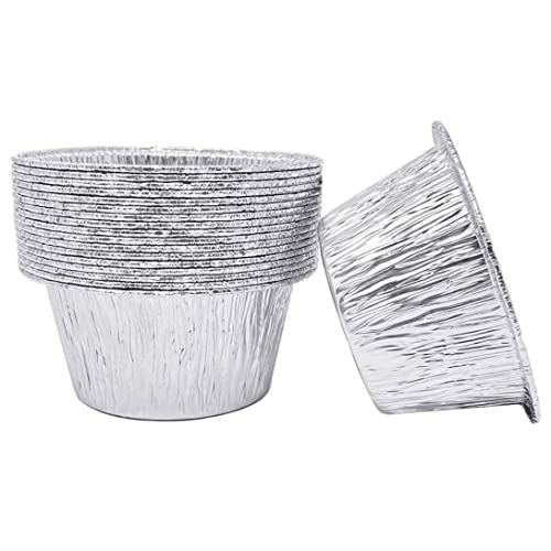 Suxdlan Folienkuchenschale runde Aluminium -Folienschalen Behälter Cupcake -Karten zum Backen von 50 Prozent