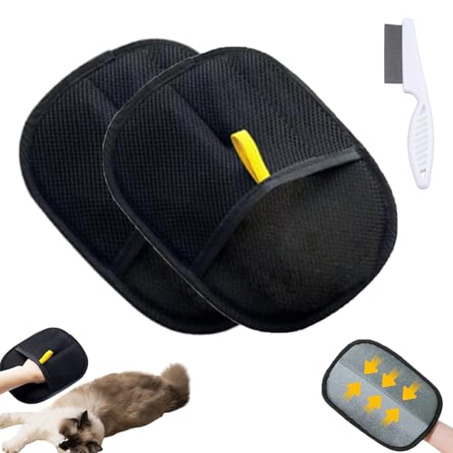 Shafaja Yomi Pet Handschuh, Fell Magnet Handschuh, Wiederverwendbare, Doppelseitige Und Antistatische Fellpflegehandschuhe Für Katzen Und Hunde (2PCS)